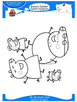 Çocuklar İçin Peppa Pig Boyama Sayfaları 